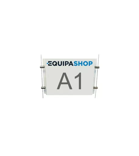Poster Display - A1 Landscape Acrylic Holder for Cables or Rod