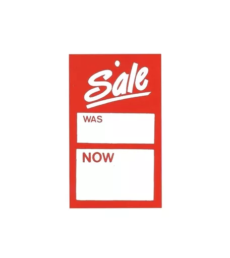 Italic 'Sale Was/Now' Tagging Tickets - 55mm x 95mm (Pack of 500)