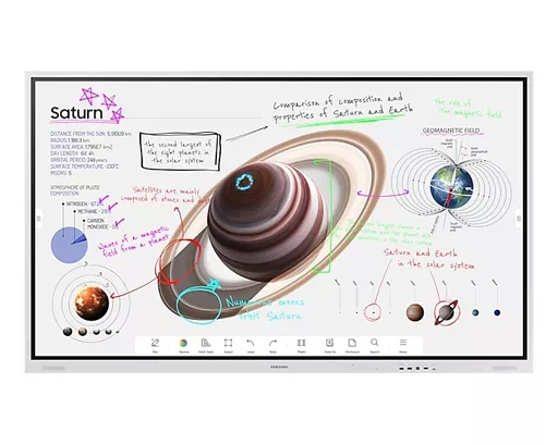 Samsung WM75B interactive whiteboard 190.5 cm (75") 3840 x 2160 pixels Touchscreen Grey USB / Bluetooth