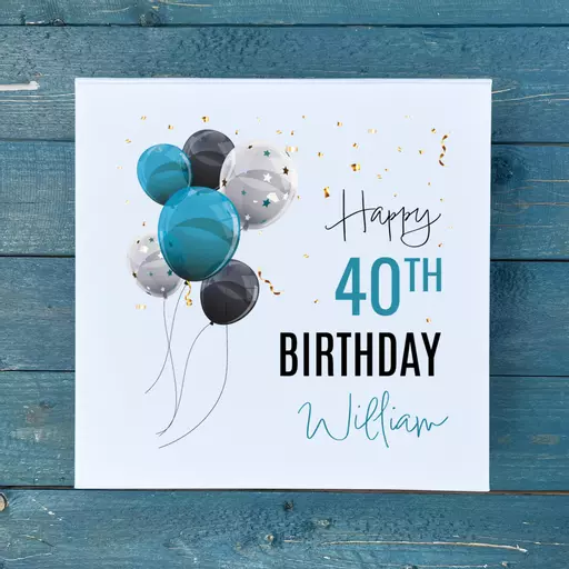 Personalised Age Blue Balloon Gift Box