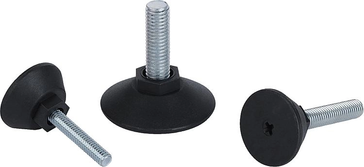 K0675 - Levelling Feet With hexagon In Steel & Polyamide Size M6-M10