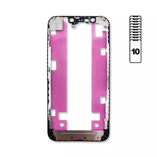 Screen Frame / Bezel w/ Adhesive (10 Pack) (CERTIFIED) (Black) - For iPhone 12 Mini