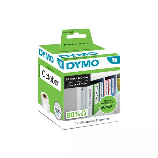 Dymo 99019/S0722480 DirectLabel-etikettes Folder, 110 pages 190mm x 59mm for Dymo 400 Duo/60mm