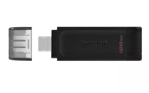 Kingston Technology DataTraveler 70 USB flash drive 128 GB USB Type-C 3.2 Gen 1 (3.1 Gen 1) Black