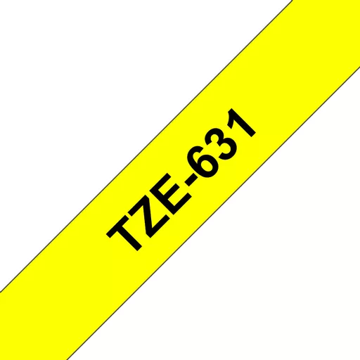 Brother TZE-631 DirectLabel black on yellow Laminat 12mm x 8m for Brother P-Touch TZ 3.5-18mm/6-12mm/6-18mm/6-24mm/6-36mm