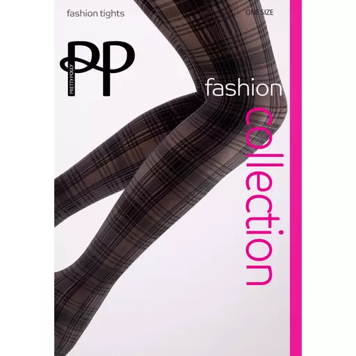 Pretty Polly TARTAN TIGHTS Black