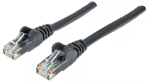 Intellinet Network Patch Cable, Cat6, 1.5m, Black, CCA, U/UTP, PVC, RJ45, Gold Plated Contacts, Snagless, Booted, Lifetime Warranty, Polybag