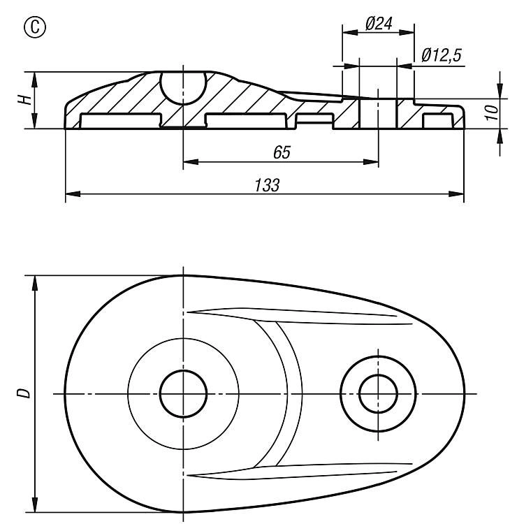 Swivel Plate. 80mm Diameter. Plastic. Compatible With Spindle K0421.