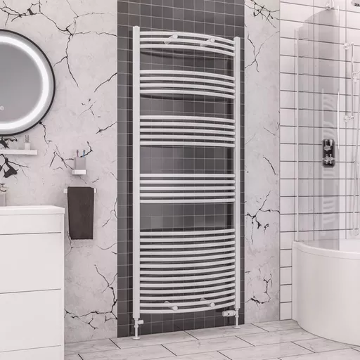 Wendover Curved Multirail 1800 x 750 Gloss White