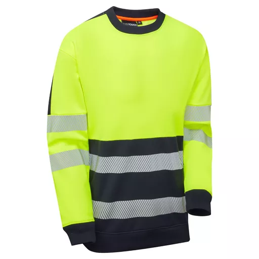 Essentials Hi-Vis Eco CottonCool 2 Tone Yellow/Navy Sweatshirt