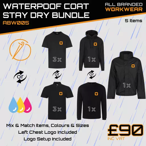 Waterproof Coat Stay Dry Workwear Bundle