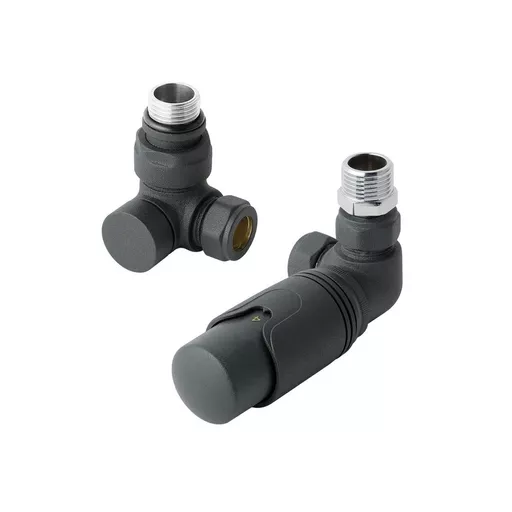 15mm Corner TRV & Lockshield Valve  Matt Anthracite Matt Anthracite