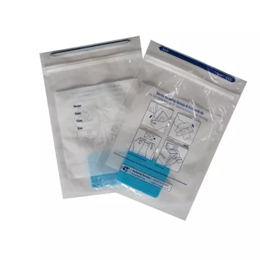 Swab 50cm² Blue Sponge 0.9% Saline M/Grip Bag Pk 200