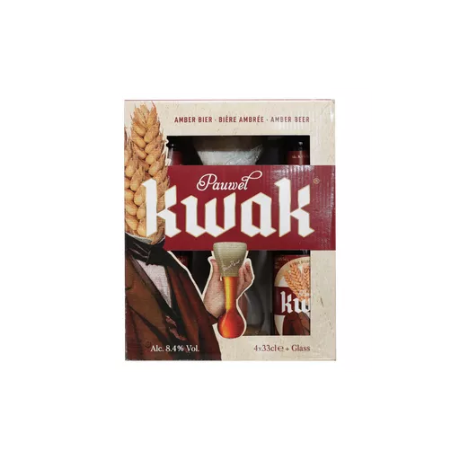Kwak Gift Pack 4x33cl + 1 glass & Stand