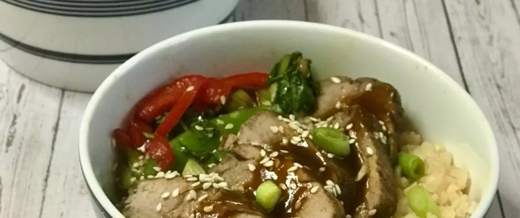 Hoisin Pork with Roast Chinese Greens