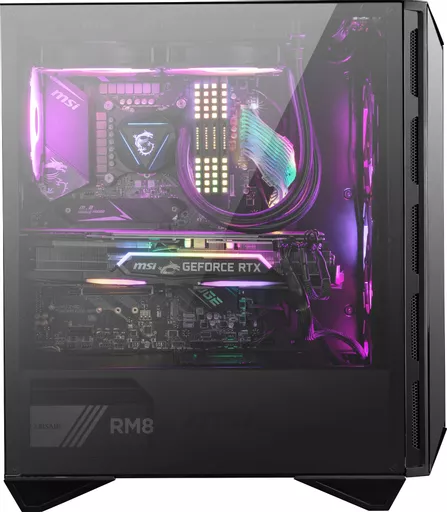 MSI MPG GUNGNIR 110R Mid Tower Gaming Computer Case Black, USB 3.2 Gen2 Type C, 4x 120mm ARGB Fan, Mystic Light Sync, 1 to 6 ARGB Control board, 2x Tempered Glass Panels, ATX, mATX, mini-ITX