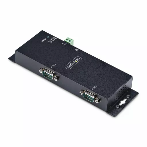 StarTech.com 2-Port Serial to Ethernet Adapter, IP Serial Device Server For Remote RS232 Devices, Wall/DIN Rail Mountable, Metal Housing, RJ45 LAN to DB9 Serial Converter