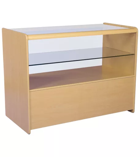 Maple 1/2 Glass Display Counter - 1200mm x 600mm x 900mm