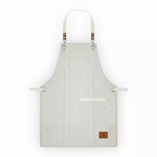 Barbary & Oak Cotton Apron with Leather Details