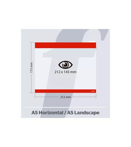 Red Posterfix Magnetic Poster Holder - A5 Landscape