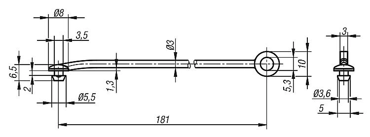 Saftey Cable. Length 181mm.