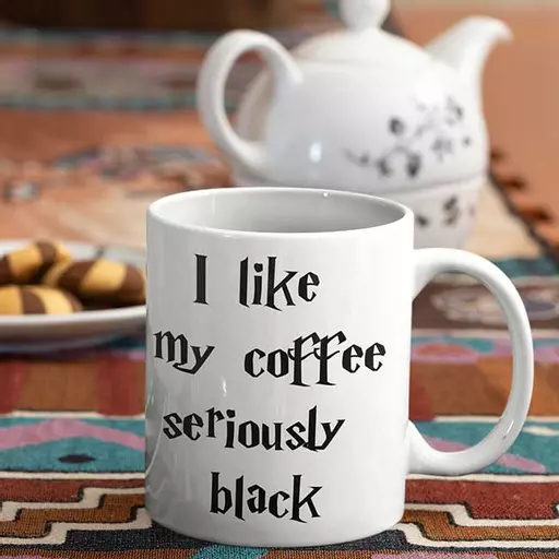 personalised I like my coffee seriously black – a statement for pure coffee lovers