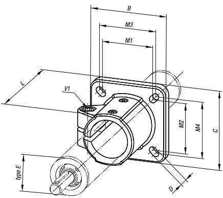 Tube Clamp With Foot For Linear Actuator. To Suit 18mm Round Tube. Aluminium.