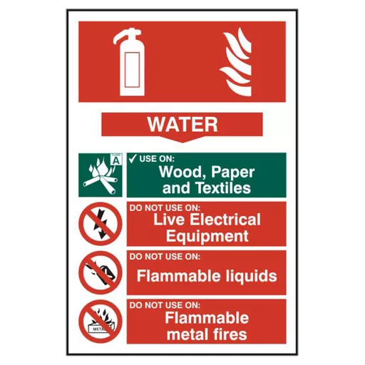 ASEC Fire Extinguisher 200mm x 300mm PVC Self Adhesive Sign