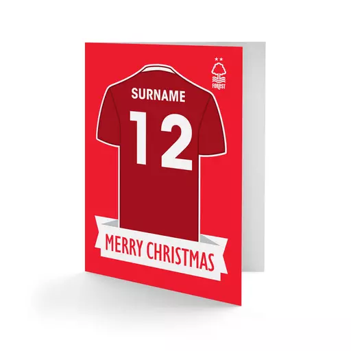 Nottingham Forest FC Shirt Christmas Card