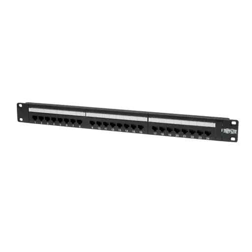 Tripp Lite N252-024 24-Port 1U Rack-Mount Cat6/Cat5 110 Patch Panel, 568B, RJ45 Ethernet, TAA