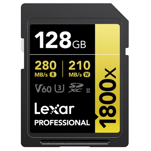 Lexar SD Pro Gold Series UHS-II 1800x 128GB V60