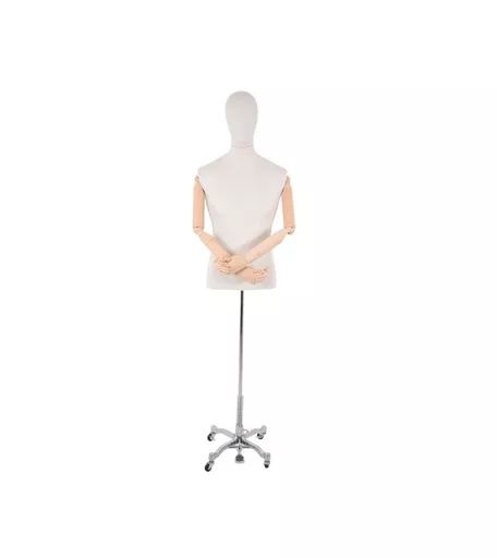 Articulated Armed Male Vintage Mannequin on Chrome Stand