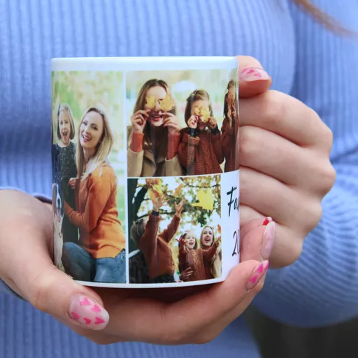 Photo Collage Mug - 5 Photos Family Photo Mug