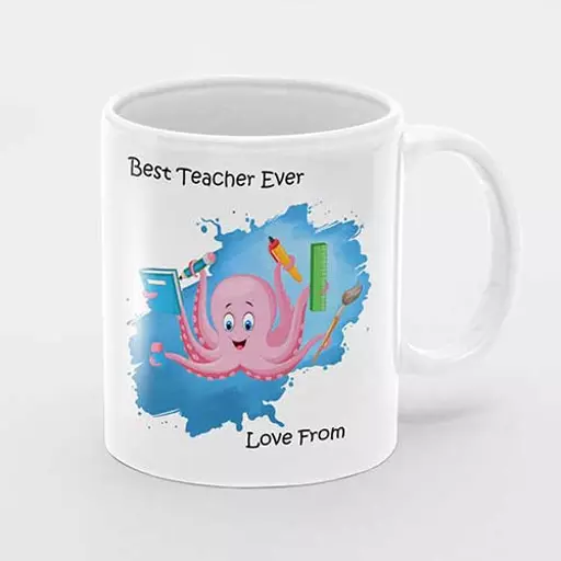 Personalised best teacher ever  mug gift. Cute end of the year appreciation present