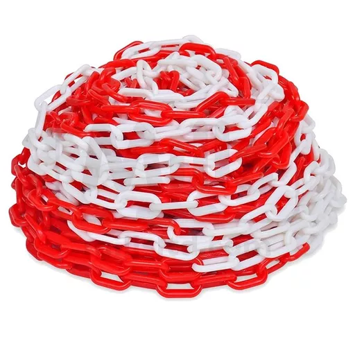 8mm Red/White Plastic Chain 25m Length