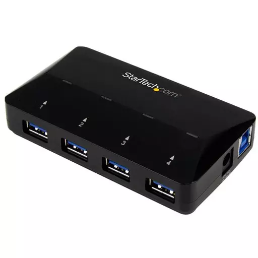 StarTech.com 4-Port USB 3.0 Hub plus Dedicated Charging Port - 1 x 2.4A Port~4-Port USB 3.0 Hub (5Gbps) plus Dedicated Charging Port - 1 x 2.4A Port