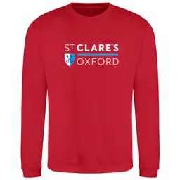 StClaresOxford_LeisureSweatshirt_FireRed_Front.png