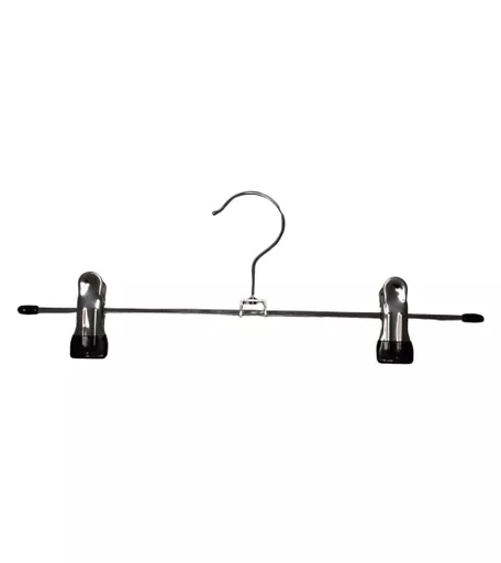 Chrome Metal Peg Hanger with Non Slip Clips - 300mm - 5 Pack
