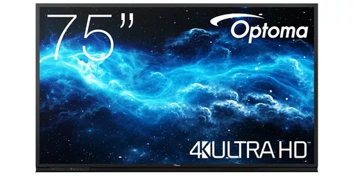 Optoma 3752RK Interactive flat panel 190.5 cm (75") LED Wi-Fi 400 cd/m² 4K Ultra HD Black Touchscreen Built-in processor Android 11