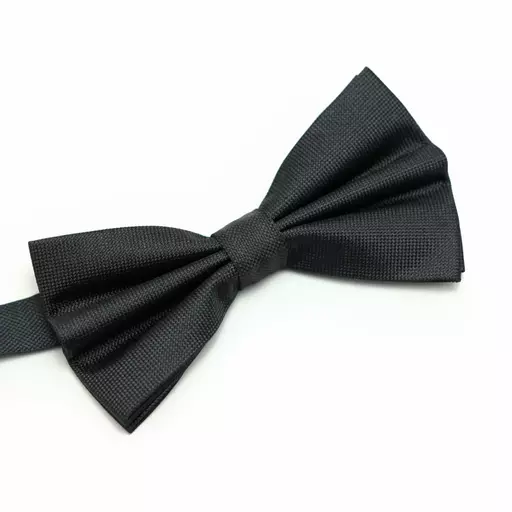 Black Silk Square Textured Bow Tie (Self tie or Pre tied)