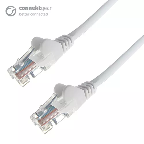 connektgear 7m RJ45 CAT5e UTP Stranded Flush Moulded Network Cable - 24AWG - White