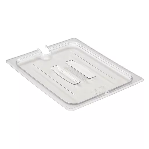 1/2 CLEAR GN NOTCHED COVER W/ HANDLE POLYCARBONATE CAMBRO