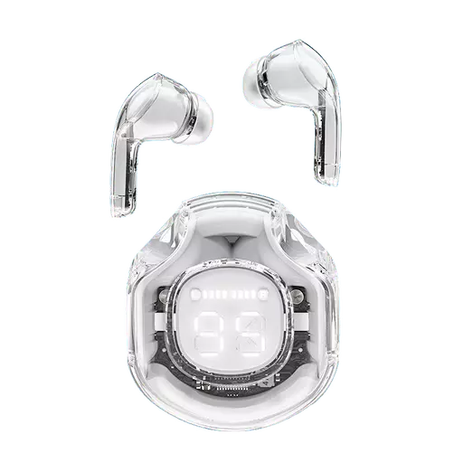 Acefast - T8 - Digital Display True Wireless Earbuds & Charging Case - White Moon