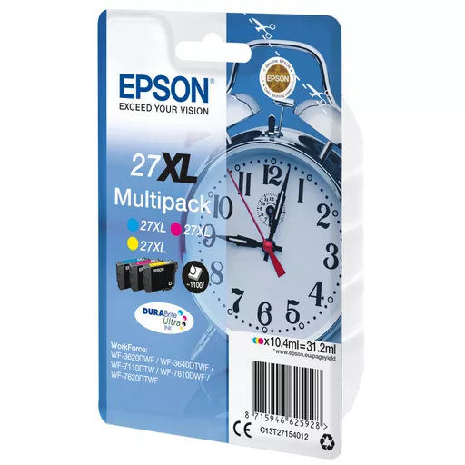 Epson C13T27154022/27XL Ink cartridge multi pack C,M,Y high-capacity Blister Acustic Magnetic 3x1100pg, 3x10,4ml Pack=3 for Epson WF 3620