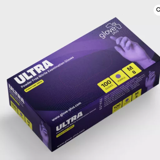 Gloves Nitrile Purple Powder Free MEDIUM PK100