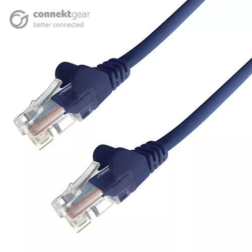 connektgear 2m RJ45 CAT5e UTP Stranded Flush Moulded Network Cable - 24AWG - Blue