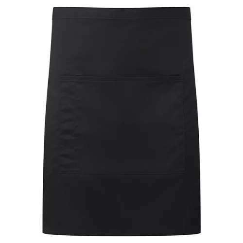 The Queens College Black Waist Mid-Length Pocket Apron