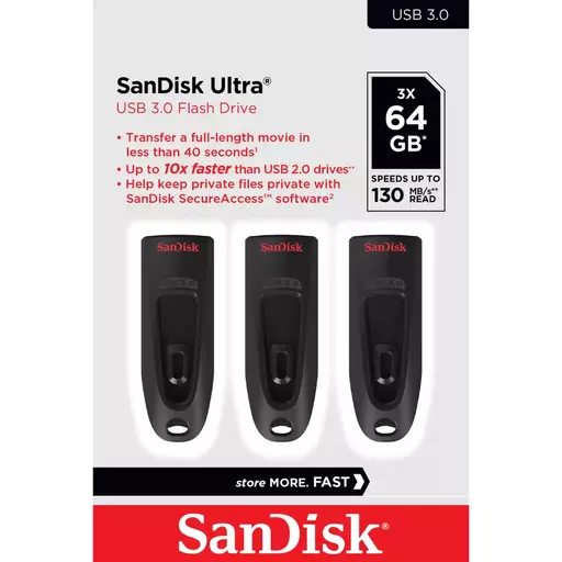 SanDisk Ultra USB flash drive 64 GB USB Type-A 3.0 Black
