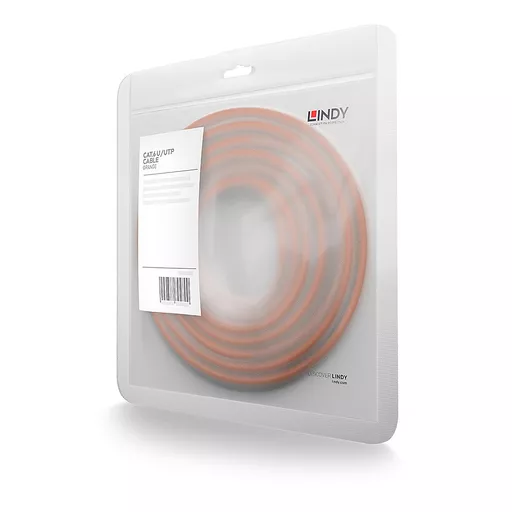 Lindy 0.3m Cat.6 U/UTP Network Cable, Orange