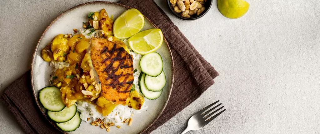 One Pan Mango and Lime Coconut Chicken